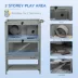PawHut Wooden Hamster Cage, Hutch with Storage, Sliding Tray Seesaw Running Wheel Lockable Roof image thumbnail 4