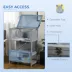 PawHut Wooden Hamster Cage, Hutch with Storage, Sliding Tray Seesaw Running Wheel Lockable Roof image thumbnail 5