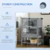 PawHut Wooden Hamster Cage, Hutch with Storage, Sliding Tray Seesaw Running Wheel Lockable Roof image thumbnail 7