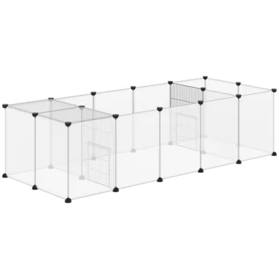 PawHut 20 Panels DIY Small Animal Cage with Door, 1 Top Cover Panel - Image 1
