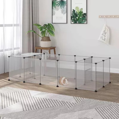 PawHut 20 Panels DIY Small Animal Cage with Door, 1 Top Cover Panel - Image 2