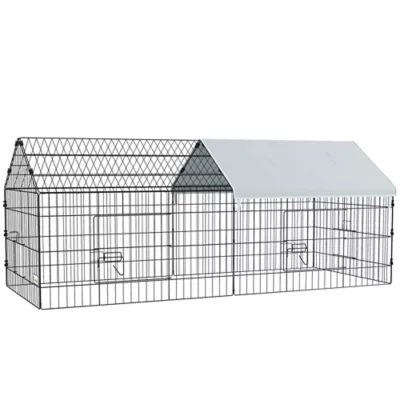 PawHut 73"L Small Animal Cage with Partial Roof - Image 1