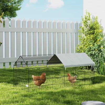 PawHut 73"L Small Animal Cage with Partial Roof - Image 2