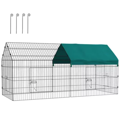 PawHut 87"L Small Animal Cage with Partial Roof - Image 1