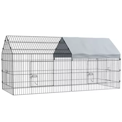 PawHut 87"L Small Animal Cage with Partial Roof - Image 1