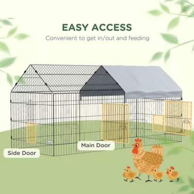 PawHut 87"L Small Animal Cage with Partial Roof - Image 5