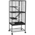 PawHut Rolling Small Animal Cage 53.5"H w/ Removable Tray, Storage Shelf image thumbnail 1