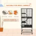 PawHut Rolling Small Animal Cage 53.5"H w/ Removable Tray, Storage Shelf image thumbnail 4