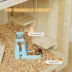 PawHut 29.5"H Wooden Hamster Cage with Seesaw, Water Bottle, Food Dish, Hut, Transparent Panel image thumbnail 5