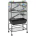 PawHut 5 Tier Rolling Cage with 7" Deep Tray, Storage Shelf, Big Exercise Wheel, Tube System image thumbnail 1