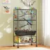 PawHut 5 Tier Rolling Cage with 7" Deep Tray, Storage Shelf, Big Exercise Wheel, Tube System image thumbnail 2