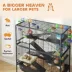 PawHut 5 Tier Rolling Cage with 7" Deep Tray, Storage Shelf, Big Exercise Wheel, Tube System image thumbnail 4