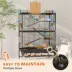 PawHut 5 Tier Rolling Cage with 7" Deep Tray, Storage Shelf, Big Exercise Wheel, Tube System image thumbnail 6