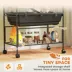 PawHut 5 Tier Rolling Cage with 7" Deep Tray, Storage Shelf, Big Exercise Wheel, Tube System image thumbnail 7