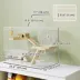 PawHut Cage with Deep Bottom, Wooden Ramp, Hut, Bathroom and Exercise Wheel image thumbnail 3