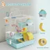 PawHut 3-Level Cage with Exercise Wheel, Play Tube, Water Bottle, Food Dish, Hut, Ladder image thumbnail 5