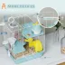 PawHut 3-Level Cage with Exercise Wheel, Play Tube, Water Bottle, Food Dish, Hut, Ladder image thumbnail 7