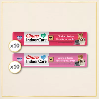 Inaba Churu Indoor Care Puree Lickable Cat Treats - Chicken & Salmon Variety Pack, 20 count - Image 3