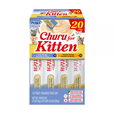 Inaba Churu Kitten Purees Lickable Cat Treats - Tuna & Chicken Recipe Variety Pack, 20 count - Image 1