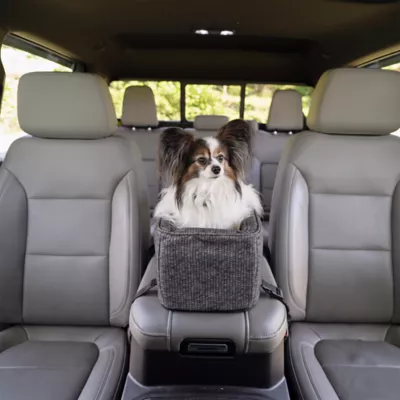 Snoozer® Pet Products Luxury Console Dog Car Seat W/ Microsuede Fabric & Safe Strap, Merlin Pewter - Image 2