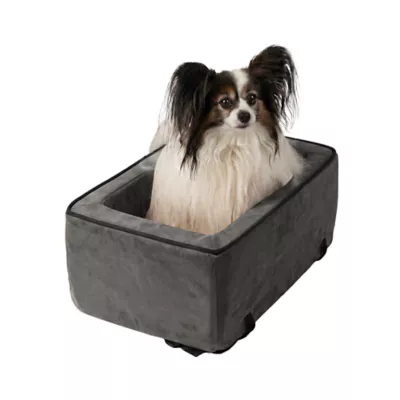 Snoozer® Pet Products Luxury Console Dog Car Seat W/ Microsuede Fabric & Safe Strap, Anthracite - Image 1