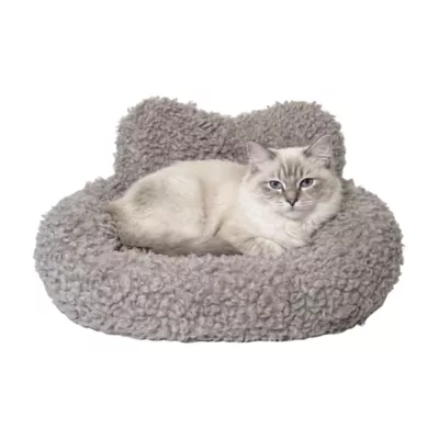 PawsPik Heart-Shaped Faux Rabbit Fur Plush Bolster Bed with Removable Cover for Dogs & Cats - Image 1