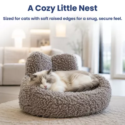 PawsPik Heart-Shaped Faux Rabbit Fur Plush Bolster Bed with Removable Cover for Dogs & Cats - Image 5