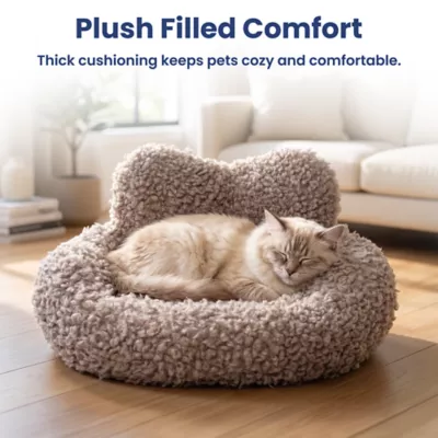 PawsPik Heart-Shaped Faux Rabbit Fur Plush Bolster Bed with Removable Cover for Dogs & Cats - Image 6