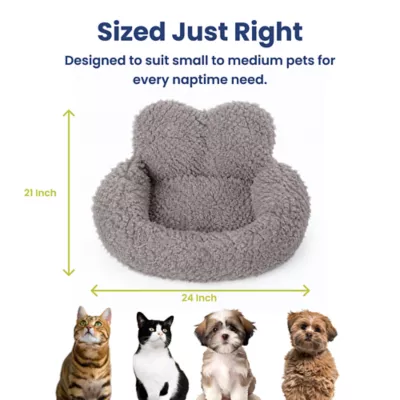 PawsPik Heart-Shaped Faux Rabbit Fur Plush Bolster Bed with Removable Cover for Dogs & Cats - Image 8