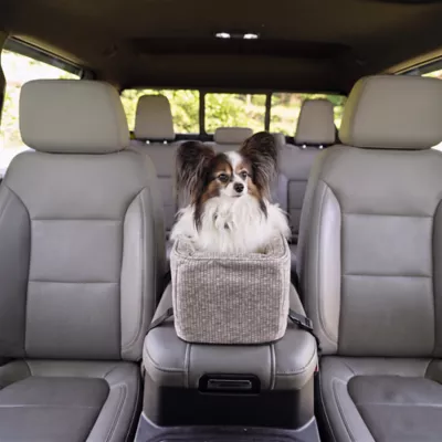 Snoozer® Pet Products Luxury Console Dog Car Seat W/ Microsuede Fabric & Safe Strap, Merlin Linen - Image 2