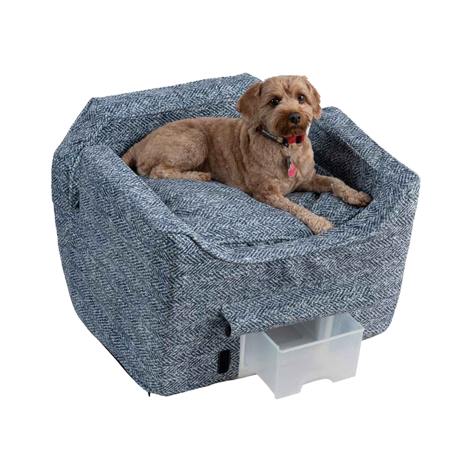 Snoozer® Pet Products Luxury Lookout 2 Elevated Dog Car Seat  W/ Safety Strap, Palmer Indigo