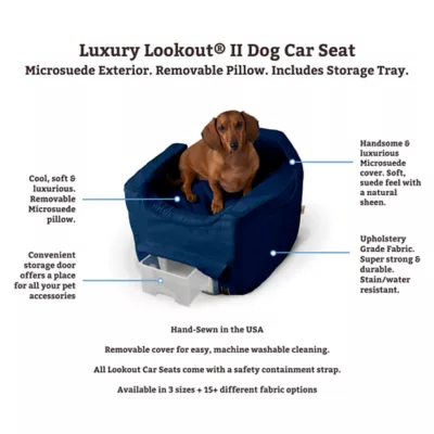 Snoozer® Pet Products Luxury Lookout 2 Elevated Dog Car Seat  W/ Safety Strap, Black - Image 3