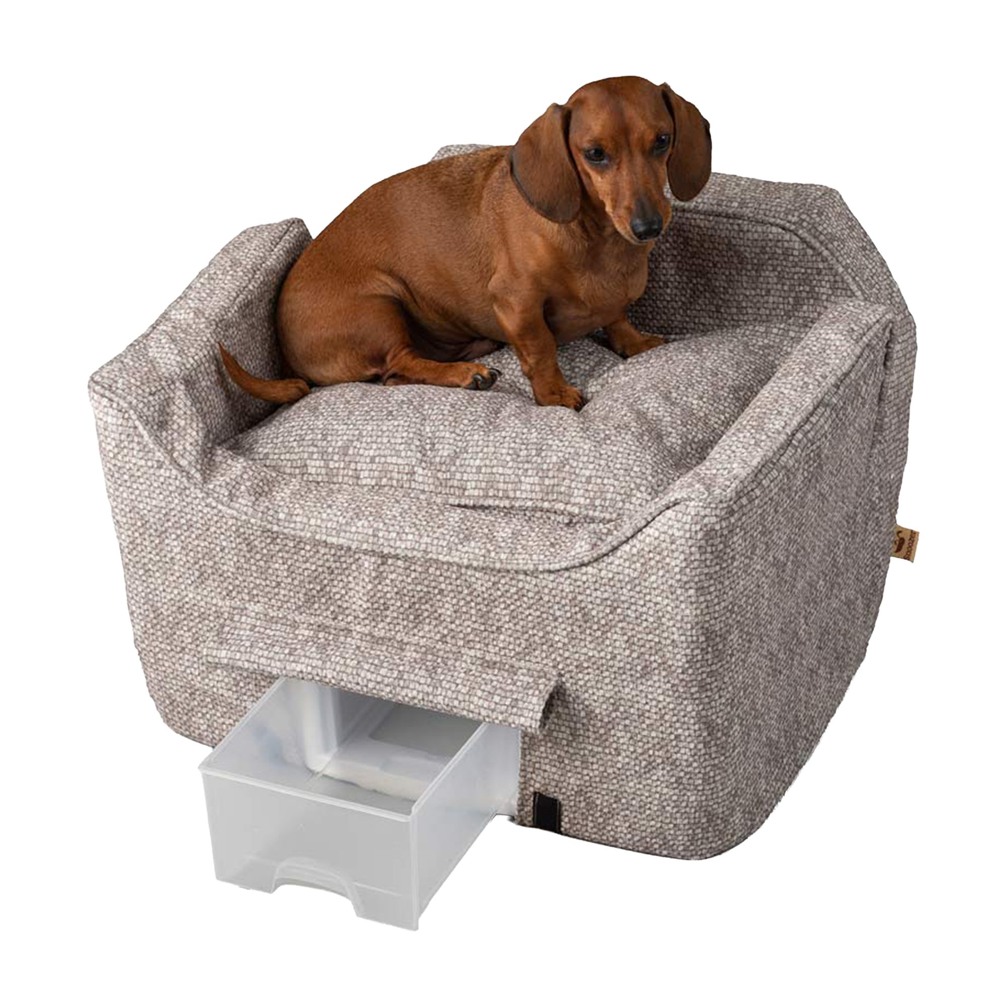Snoozer® Pet Products Luxury Lookout 2 Elevated Dog Car Seat  W/ Safety Strap, Merlin Linen