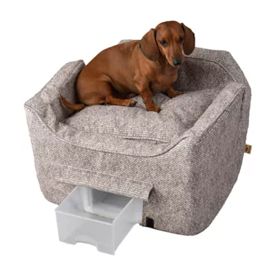 Snoozer® Pet Products Luxury Lookout 2 Elevated Dog Car Seat  W/ Safety Strap, Merlin Linen - Image 1