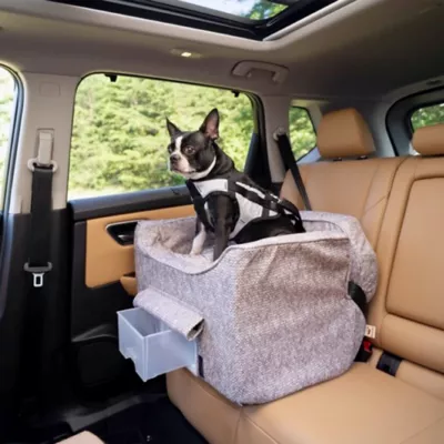 Snoozer® Pet Products Luxury Lookout 2 Elevated Dog Car Seat  W/ Safety Strap, Merlin Linen - Image 2