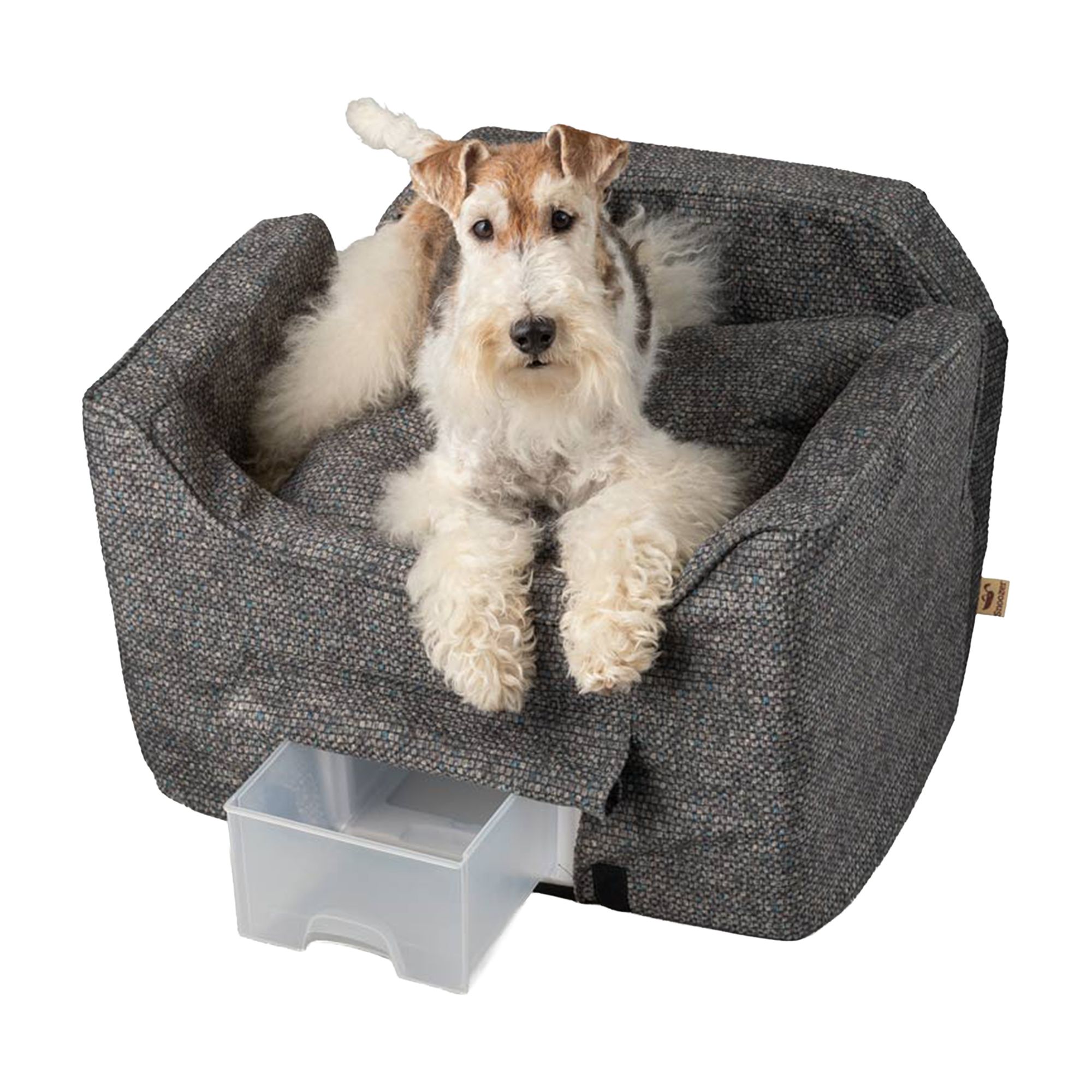 Snoozer® Pet Products Luxury Lookout 2 Elevated Dog Car Seat  W/ Safety Strap, Merlin Pewter