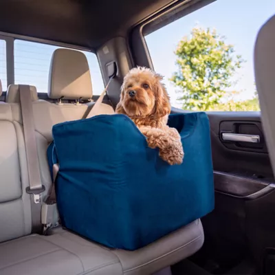 Snoozer® Pet Products Luxury Lookout 1 Elevated Dog Car Seat W/ Safety Strap, Sapphire - Image 2
