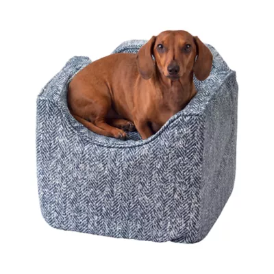 Snoozer® Pet Products Luxury Lookout 1 Elevated Dog Car Seat W/ Safety Strap, Palmer Indigo - Image 1