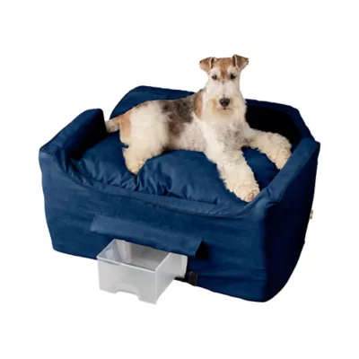 Snoozer® Pet Products Luxury Lookout 2 Elevated Dog Car Seat  W/ Safety Strap, Sapphire - Image 1