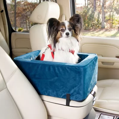 Snoozer® Pet Products Luxury Console Dog Car Seat W/ Microsuede Fabric & Safe Strap, Sapphire - Image 2