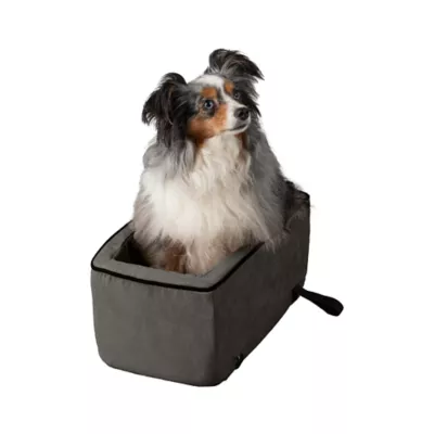 Snoozer® Pet Products Luxury Console Dog Car Seat W/ Microsuede Fabric & Safe Strap, Anthracite - Image 1