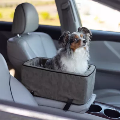 Snoozer® Pet Products Luxury Console Dog Car Seat W/ Microsuede Fabric & Safe Strap, Anthracite - Image 2