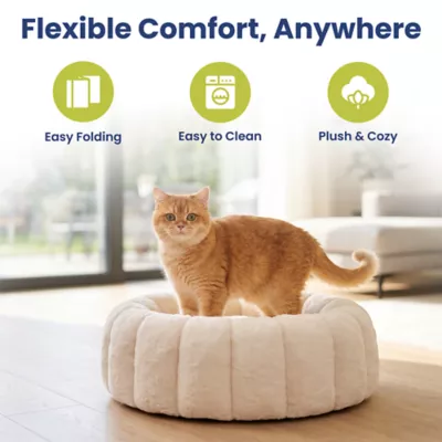 PawsPik 3-in-1 Convertible Plush Cave, Donut & Bolster Bed for Dogs & Cats, Medium - Image 4