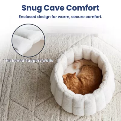 PawsPik 3-in-1 Convertible Plush Cave, Donut & Bolster Bed for Dogs & Cats, Medium - Image 5