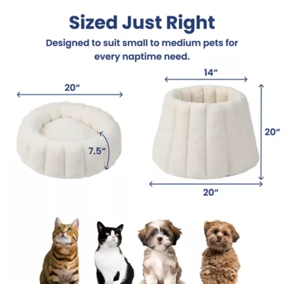 PawsPik 3-in-1 Convertible Plush Cave, Donut & Bolster Bed for Dogs & Cats, Medium - Image 8