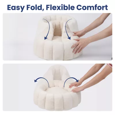 PawsPik 3-in-1 Convertible Plush Cave, Donut & Bolster Bed for Dogs & Cats, Medium - Image 9