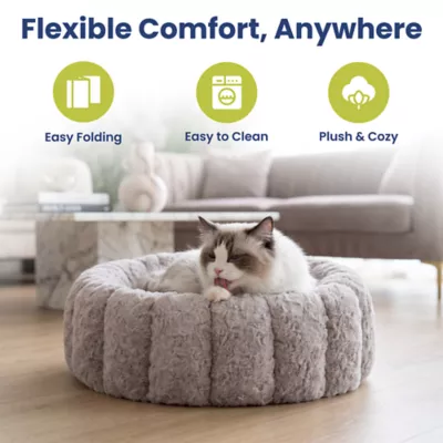 PawsPik 3-in-1 Convertible Plush Cave, Donut & Bolster Bed for Dogs & Cats, Medium - Image 4