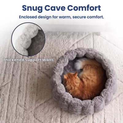 PawsPik 3-in-1 Convertible Plush Cave, Donut & Bolster Bed for Dogs & Cats, Medium - Image 5