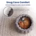 PawsPik 3-in-1 Convertible Plush Cave, Donut & Bolster Bed for Dogs & Cats, Medium image thumbnail 5