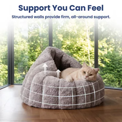 PawsPik 3-in-1 Convertible Plush Cave, Donut & Bolster Bed for Dogs & Cats, Medium - Image 6